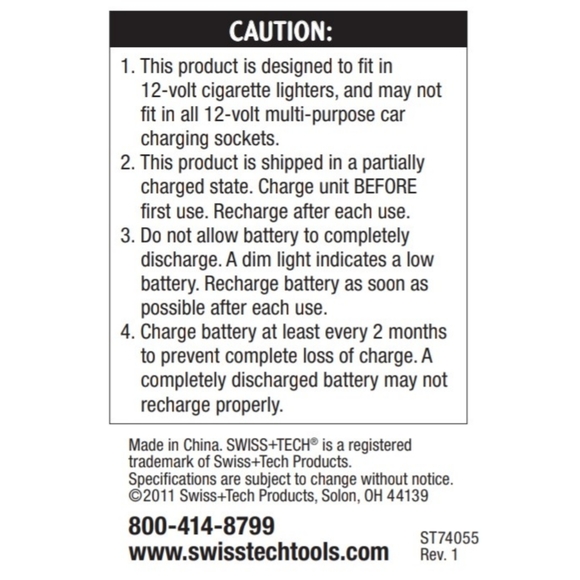 NEW Swiss Tech Auto 12V Flashlight - Picture 14 of 14